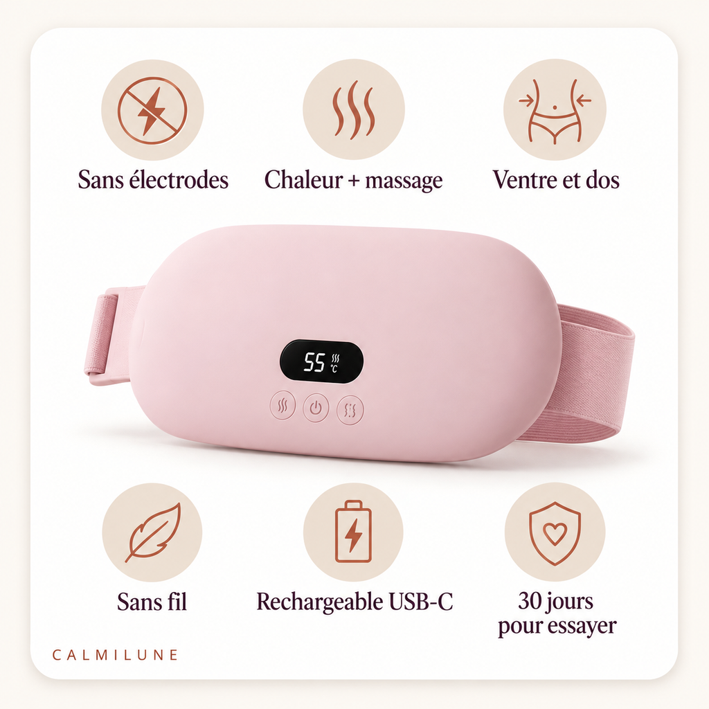 Ceinture chauffante Calmilune avec affichage digital