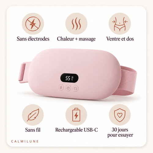 Ceinture chauffante Calmilune avec affichage digital