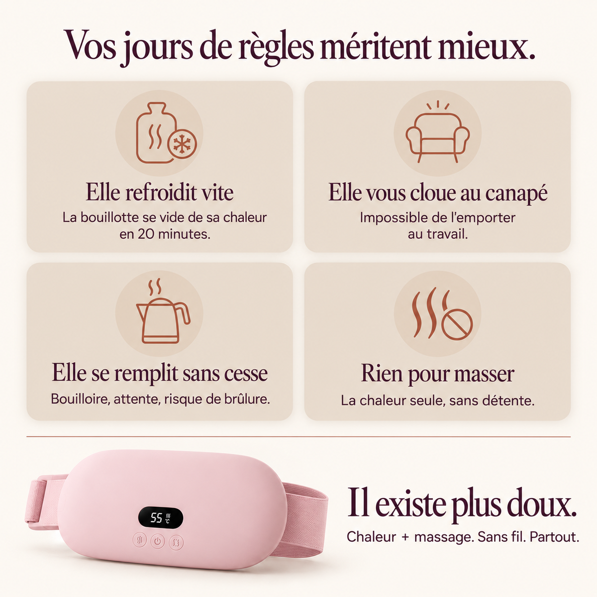 Les limites de la bouillotte et la solution Calmilune